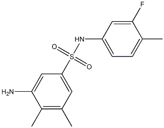 3-amino-N-(3-fluoro-4-methylphenyl)-4,5-dimethylbenzene-1-sulfonamide 结构式