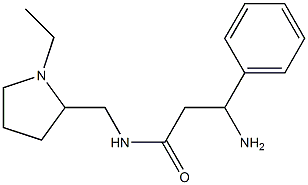 3-amino-N-[(1-ethylpyrrolidin-2-yl)methyl]-3-phenylpropanamide 结构式
