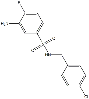 3-amino-N-[(4-chlorophenyl)methyl]-4-fluorobenzene-1-sulfonamide 结构式