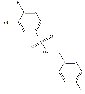 3-amino-N-[(4-chlorophenyl)methyl]-4-fluorobenzene-1-sulfonamide Struktur