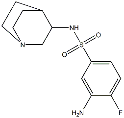 3-amino-N-{1-azabicyclo[2.2.2]octan-3-yl}-4-fluorobenzene-1-sulfonamide 结构式