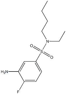 3-amino-N-butyl-N-ethyl-4-fluorobenzene-1-sulfonamide 化学構造式