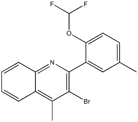 3-bromo-2-[2-(difluoromethoxy)-5-methylphenyl]-4-methylquinoline Struktur