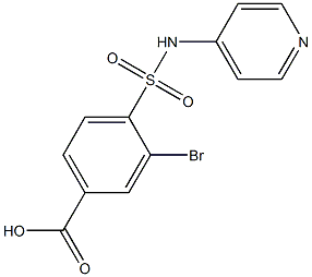 3-bromo-4-(pyridin-4-ylsulfamoyl)benzoic acid,,结构式