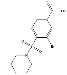 3-bromo-4-[(2-methylmorpholine-4-)sulfonyl]benzoic acid,,结构式