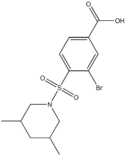 3-bromo-4-[(3,5-dimethylpiperidine-1-)sulfonyl]benzoic acid,,结构式