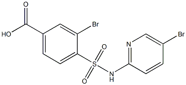 3-bromo-4-[(5-bromopyridin-2-yl)sulfamoyl]benzoic acid Structure