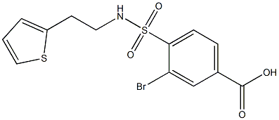 3-bromo-4-{[2-(thiophen-2-yl)ethyl]sulfamoyl}benzoic acid Structure