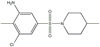 3-chloro-2-methyl-5-[(4-methylpiperidine-1-)sulfonyl]aniline 化学構造式