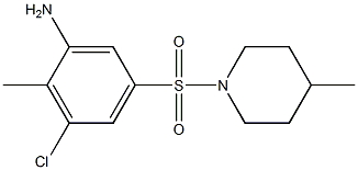 3-chloro-2-methyl-5-[(4-methylpiperidine-1-)sulfonyl]aniline Struktur