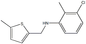 3-chloro-2-methyl-N-[(5-methylthiophen-2-yl)methyl]aniline 结构式