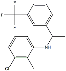 3-chloro-2-methyl-N-{1-[3-(trifluoromethyl)phenyl]ethyl}aniline 化学構造式