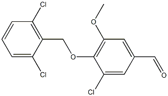 3-chloro-4-[(2,6-dichlorophenyl)methoxy]-5-methoxybenzaldehyde Struktur