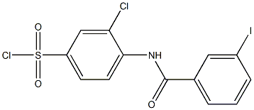 3-chloro-4-[(3-iodobenzene)amido]benzene-1-sulfonyl chloride 结构式