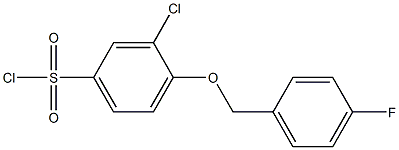 3-chloro-4-[(4-fluorophenyl)methoxy]benzene-1-sulfonyl chloride 化学構造式