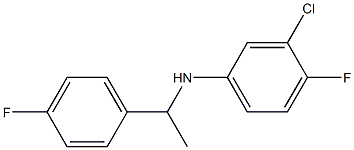 3-chloro-4-fluoro-N-[1-(4-fluorophenyl)ethyl]aniline Structure