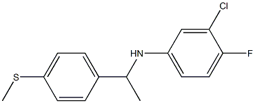 3-chloro-4-fluoro-N-{1-[4-(methylsulfanyl)phenyl]ethyl}aniline 化学構造式