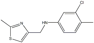 3-chloro-4-methyl-N-[(2-methyl-1,3-thiazol-4-yl)methyl]aniline 化学構造式