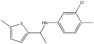 3-chloro-4-methyl-N-[1-(5-methylthiophen-2-yl)ethyl]aniline 化学構造式