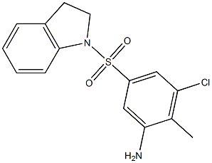 3-chloro-5-(2,3-dihydro-1H-indole-1-sulfonyl)-2-methylaniline,,结构式