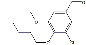 3-chloro-5-methoxy-4-(pentyloxy)benzaldehyde 化学構造式