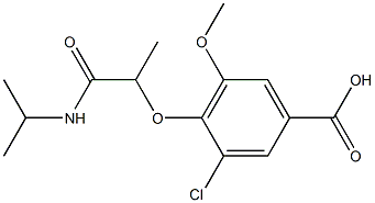3-chloro-5-methoxy-4-[1-(propan-2-ylcarbamoyl)ethoxy]benzoic acid Structure