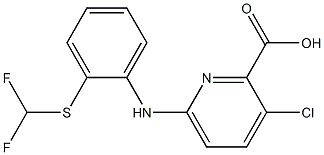 3-chloro-6-({2-[(difluoromethyl)sulfanyl]phenyl}amino)pyridine-2-carboxylic acid Struktur