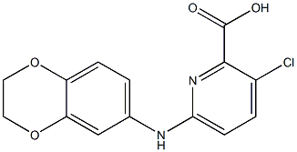 3-chloro-6-(2,3-dihydro-1,4-benzodioxin-6-ylamino)pyridine-2-carboxylic acid,,结构式