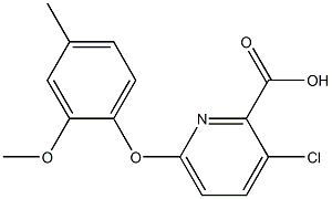 3-chloro-6-(2-methoxy-4-methylphenoxy)pyridine-2-carboxylic acid Structure