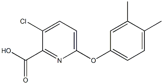 3-chloro-6-(3,4-dimethylphenoxy)pyridine-2-carboxylic acid 化学構造式