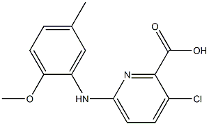 3-chloro-6-[(2-methoxy-5-methylphenyl)amino]pyridine-2-carboxylic acid Struktur