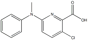 3-chloro-6-[methyl(phenyl)amino]pyridine-2-carboxylic acid,,结构式