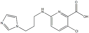 3-chloro-6-{[3-(1H-imidazol-1-yl)propyl]amino}pyridine-2-carboxylic acid 化学構造式