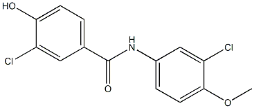 3-chloro-N-(3-chloro-4-methoxyphenyl)-4-hydroxybenzamide,,结构式