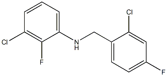 3-chloro-N-[(2-chloro-4-fluorophenyl)methyl]-2-fluoroaniline,,结构式