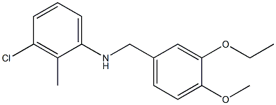 3-chloro-N-[(3-ethoxy-4-methoxyphenyl)methyl]-2-methylaniline 化学構造式