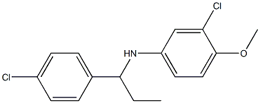 3-chloro-N-[1-(4-chlorophenyl)propyl]-4-methoxyaniline,,结构式