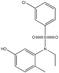 3-chloro-N-ethyl-N-(5-hydroxy-2-methylphenyl)benzene-1-sulfonamide Structure