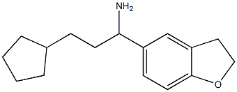 3-cyclopentyl-1-(2,3-dihydro-1-benzofuran-5-yl)propan-1-amine,,结构式