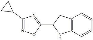 3-cyclopropyl-5-(2,3-dihydro-1H-indol-2-yl)-1,2,4-oxadiazole 化学構造式