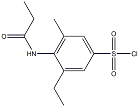 3-ethyl-5-methyl-4-propanamidobenzene-1-sulfonyl chloride Struktur