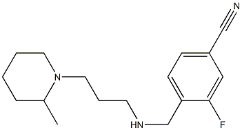 3-fluoro-4-({[3-(2-methylpiperidin-1-yl)propyl]amino}methyl)benzonitrile Struktur