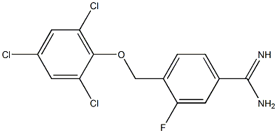 3-fluoro-4-(2,4,6-trichlorophenoxymethyl)benzene-1-carboximidamide Struktur