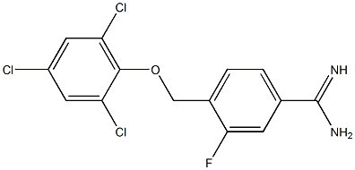 3-fluoro-4-(2,4,6-trichlorophenoxymethyl)benzene-1-carboximidamide,,结构式