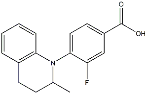 3-fluoro-4-(2-methyl-1,2,3,4-tetrahydroquinolin-1-yl)benzoic acid Struktur
