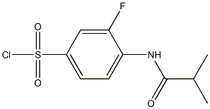 3-fluoro-4-(2-methylpropanamido)benzene-1-sulfonyl chloride Struktur