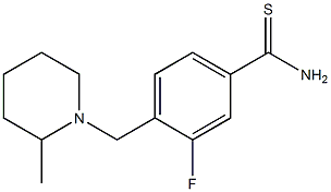 3-fluoro-4-[(2-methylpiperidin-1-yl)methyl]benzenecarbothioamide Struktur