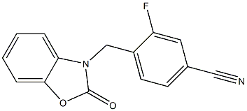 3-fluoro-4-[(2-oxo-1,3-benzoxazol-3(2H)-yl)methyl]benzonitrile 结构式