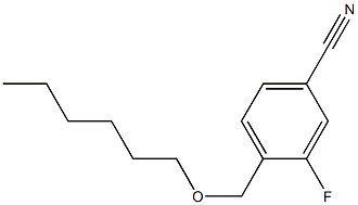 3-fluoro-4-[(hexyloxy)methyl]benzonitrile Struktur