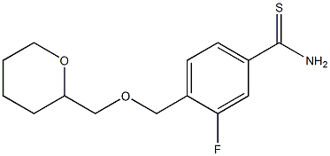 3-fluoro-4-[(tetrahydro-2H-pyran-2-ylmethoxy)methyl]benzenecarbothioamide Structure